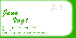 jeno vogl business card